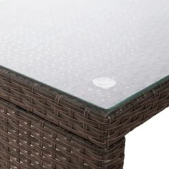 Teamson Home 3-Delig Hoek Loungeset - Tuinmeubelen - Tuinbank - Omvat Tafel En Kussens - Rotan - Bruin/Wit -Tuin En Buiten 1200x1200 226