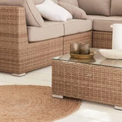 Premium Loungeset - VITTORIA - Rond Wicker– 5 Plaatsen, Naturel/beige -Tuin En Buiten 1200x1200 245