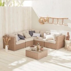 Alice's Garden Loungeset Napoli - 5 Plaatsen - Wicker - 6 Elementen - Beige/Beige 12 Alice's Garden Loungeset Napoli - 5 Plaatsen - Wicker - 6 Elementen - Beige/Beige -Tuin En Buiten 1200x1200 253