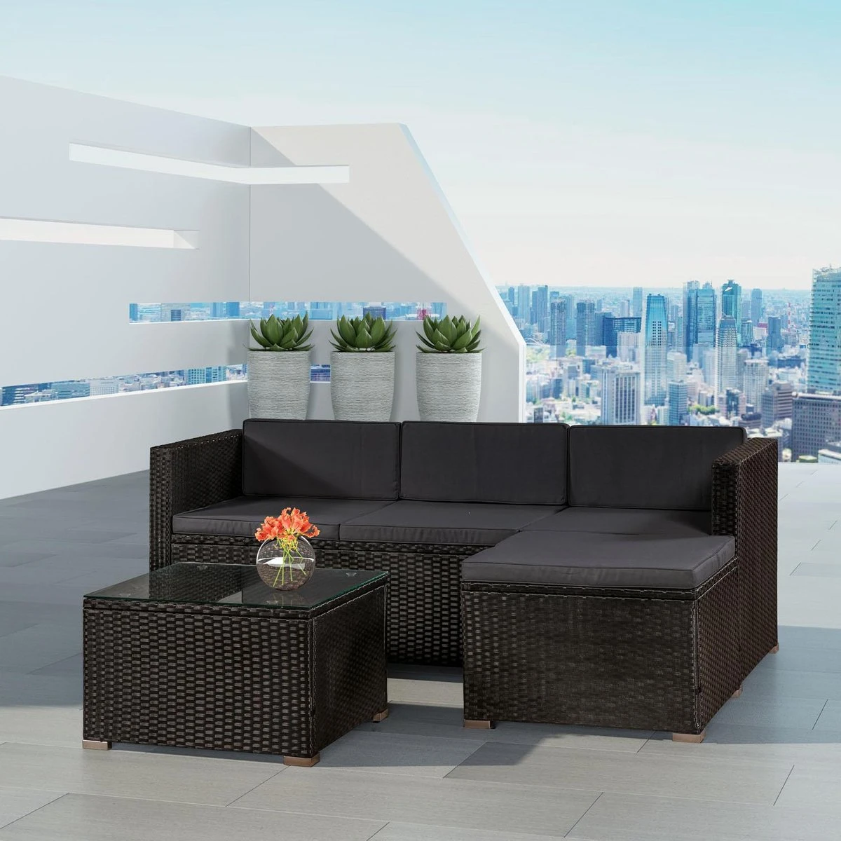 Loungset Punta Cana - Polyrotan 4 Loungset Punta Cana - Polyrotan - Afbeelding 4