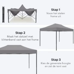 LifeGoods Partytent - 3x4.5 M - Zijwanden - Easy Up - Opvouwbaar - Waterdicht - Draagtas Met Wieltjes - Donkergrijs 15 LifeGoods Partytent - 3x4.5 M - Zijwanden - Easy Up - Opvouwbaar - Waterdicht - Draagtas Met Wieltjes - Donkergrijs -Tuin En Buiten 1200x1200 29