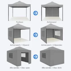 LifeGoods Partytent - 3x4.5 M - Zijwanden - Easy Up - Opvouwbaar - Waterdicht - Draagtas Met Wieltjes - Donkergrijs 18 LifeGoods Partytent - 3x4.5 M - Zijwanden - Easy Up - Opvouwbaar - Waterdicht - Draagtas Met Wieltjes - Donkergrijs -Tuin En Buiten 1200x1200 32