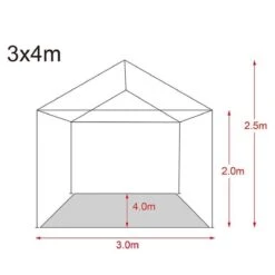 MaxxGarden Partytent Feesttent Paviljoen - 300 X 400 X 250 Cm - Zijwanden - Blauw -Tuin En Buiten 1200x1200 34