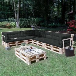 Beautissu Eco Elements Palletkussen – Rugkussen 120x40x15 Cm Voor Palletbank - Kussen Graphiet Grijs - Palletkussens In Matraskussen Kwaliteit -Tuin En Buiten 1200x1200 352