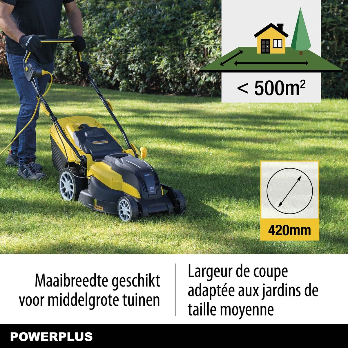 Powerplus POWXG6281 Elektrische Grasmaaier - Grasmachine Voor Middelgrote En Grote Tuin - 2000W - Maaibreedte 420mm - Verstelbare Maaihoogte - Mulching Functie - Incl. 40L Opvangbak 6 Powerplus POWXG6281 Elektrische Grasmaaier - Grasmachine Voor Middelgrote En Grote Tuin - 2000W - Maaibreedte 420mm - Verstelbare Maaihoogte - Mulching Functie - Incl. 40L Opvangbak - Afbeelding 6