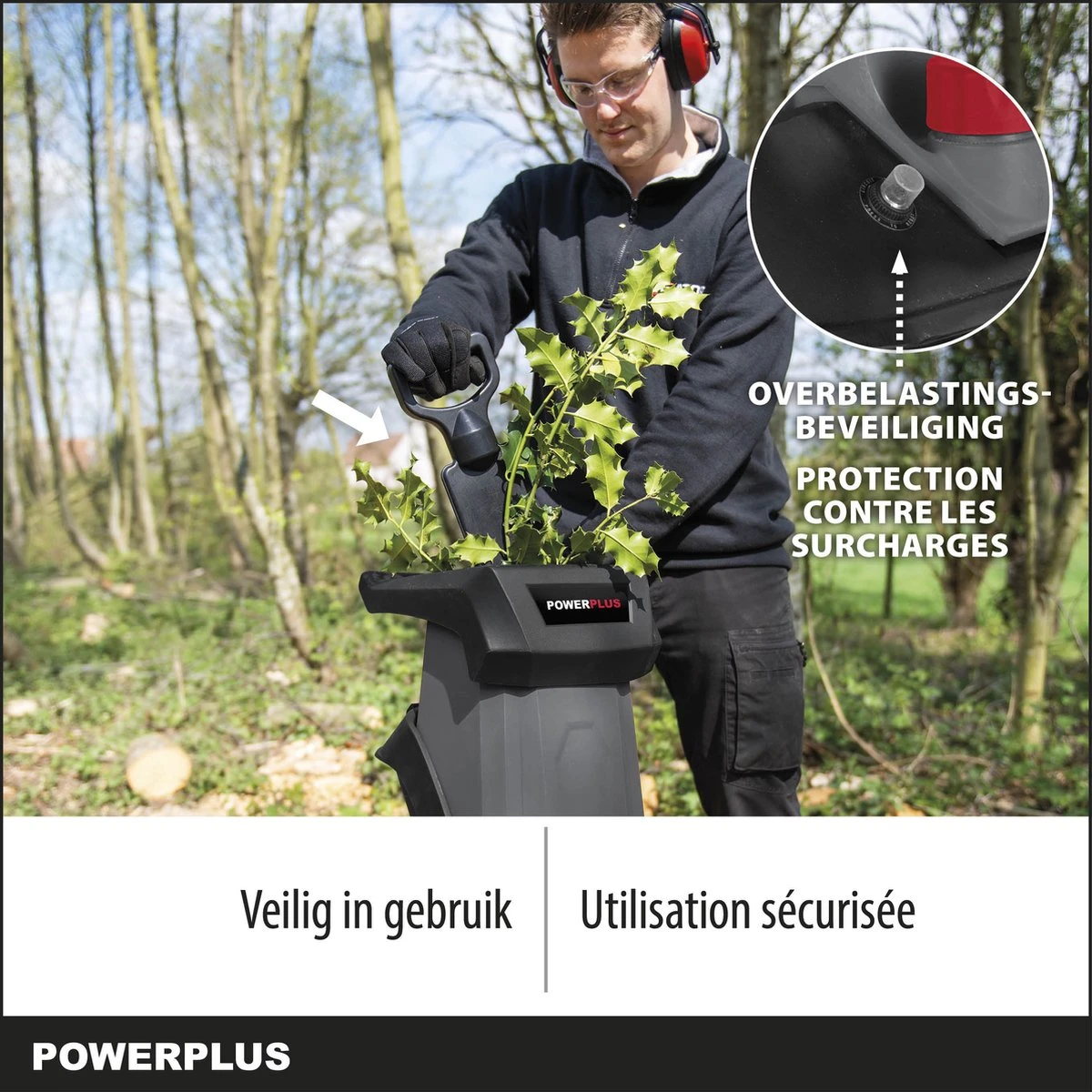 Powerplus POWEG5011 Elektrische Hakselaar Versnipperaar - 2400W - Max. Ø40mm - Incl. Duwstok, Wielen En 50L Opvangzak - Heggen, Bomen En Haag - Tuinonderhoud 4 Powerplus POWEG5011 Elektrische Hakselaar Versnipperaar - 2400W - Max. Ø40mm - Incl. Duwstok, Wielen En 50L Opvangzak - Heggen, Bomen En Haag - Tuinonderhoud - Afbeelding 4