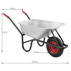 Gardebruk Kruiwagen 100L - Luchtband - 250kg Draagkracht Zilver -Tuin En Buiten 1200x1200 428
