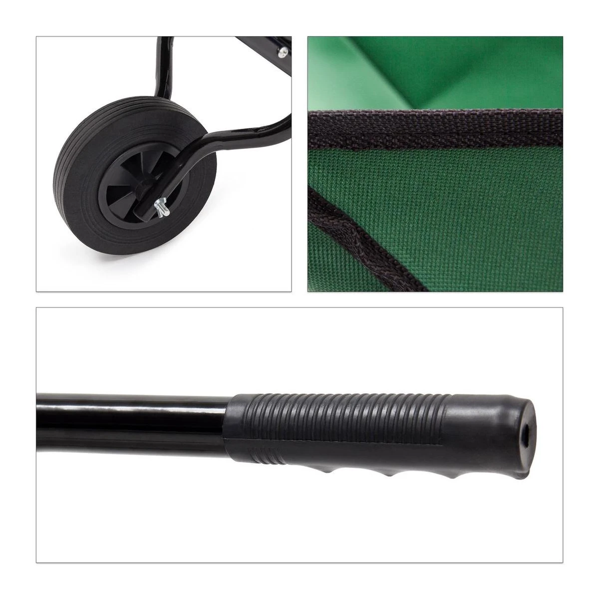 Relaxdays Kruiwagen Opvouwbaar - Inklapbare Tuinwagen - Vouwkruiwagen - Groen - 50 L 4 Relaxdays Kruiwagen Opvouwbaar - Inklapbare Tuinwagen - Vouwkruiwagen - Groen - 50 L - Afbeelding 4