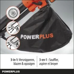 Powerplus Dual Power POWDPG75270 Bladblazer - Bladzuiger En -versnipperaar - Brushless - Blazen - Zuigen - Versnipperen - Excl. Accu En Lader - Incl. Opvangzak 45L -Tuin En Buiten 1200x1200 495