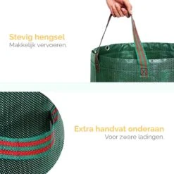 Goliving Tuinafvalzak - Set Van 2- Tuinafvalzakken Opvouwbaar - Tuinzak - Tuinafvalemmer - 2x 280 Liter - Groen -Tuin En Buiten 1200x1200 507