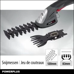 Powerplus POWEG4500 Gras-/Heggenschaar Accu - 7.2V - Snoeien En Knippen - Zwaardlengte 83/120mm - Mesafstand 8mm - Incl. 1,5Ah Accu En Lader - Haagschaar Voor Tuinonderhoud -Tuin En Buiten 1200x1200 562