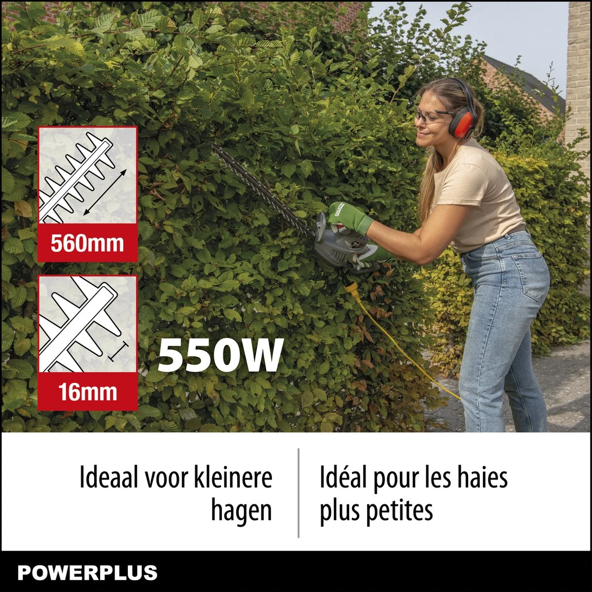 Powerplus POWEG40100 Elektrische Heggenschaar - 550W - Snoeien En Knippen - Zwaardlengte 560mm - Mesafstand 16mm - Haagschaar Voor Tuinonderhoud 3 Powerplus POWEG40100 Elektrische Heggenschaar - 550W - Snoeien En Knippen - Zwaardlengte 560mm - Mesafstand 16mm - Haagschaar Voor Tuinonderhoud - Afbeelding 3