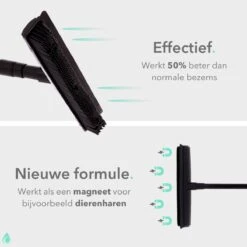 CLEANLY® Rubberen Bezem Met Vloerwisser - Kappersbezem - Zachte Bezem Binnen & Buiten - Vloertrekker Met Steel - 68-150 Cm -Tuin En Buiten 1200x1200 772