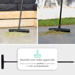 CLEANLY® Rubberen Bezem Met Vloerwisser - Kappersbezem - Zachte Bezem Binnen & Buiten - Vloertrekker Met Steel - 68-150 Cm -Tuin En Buiten 1200x1200 774