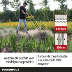 Powerplus POWXG72010 Tuinfrees - 1500W - Werkbreedte 450mm - Werkdiepte Max. 220mm - Incl. 6 Messen En Wielen -Tuin En Buiten 1200x1200 779