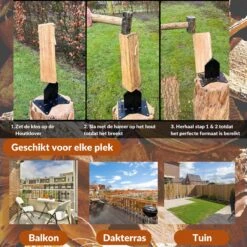 Miseru Houtklover – Geen Bijl Nodig – No Axe - Houtsplijter – Houtkliever – HANDMADE In Holland - Houtklover Voor Aanmaakhout – Metaal -Tuin En Buiten 1200x1200 855