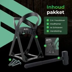 Lighted Lifestyle™| Houtklover Voor Aanmaakhout Incl. Kloofhamer - Houtsplijter - Houtkliever - Snel Haardhout - Gietijzer - Incl. Schroeven -Tuin En Buiten 1200x1200 889