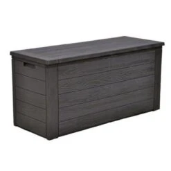 Merkloos Woody Tuin Opbergbox - 324 Liter 45x120x60 Cm - Tuinkussenbox - Antraciet/bruin -Tuin En Buiten 1200x1200 93