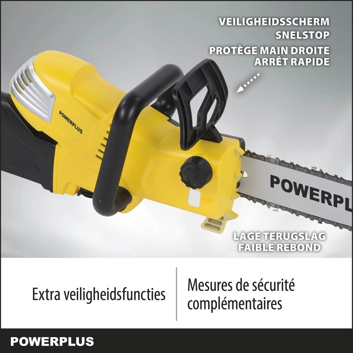 Powerplus POWXG1032 Elektrische Kettingzaag - 900W - Zwaardlengte 300mm - Automatische Kettingsmering - Incl. 1x Ketting En 1x Zwaard 7 Powerplus POWXG1032 Elektrische Kettingzaag - 900W - Zwaardlengte 300mm - Automatische Kettingsmering - Incl. 1x Ketting En 1x Zwaard - Afbeelding 7