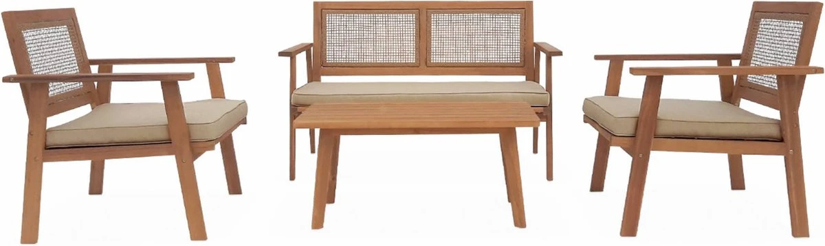 Tuinmeubelset 4 Zitplaatsen + 1 Salontafel L Alice's Garden 5 Tuinmeubelset 4 Zitplaatsen + 1 Salontafel L Alice's Garden - Afbeelding 5