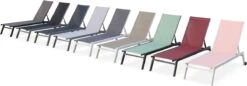 ELSA - Set Van 2 Ligstoelen Van Aluminium En Textileen, Ligbed Multipositioneel Met Wieltjes, Kleur Grijs/lichtgrijs -Tuin En Buiten 1200x418 2