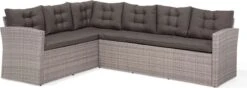 Beliani VITERBO - Loungeset Voor 8 - Grijs - PE Rotan -Tuin En Buiten 1200x429