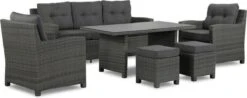 New Castle Stoel-bank Dining Loungeset 6-delig Antraciet -Tuin En Buiten 1200x475