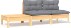 VidaXL 3-delige Loungeset Met Grijze Kussens Massief Grenenhout -Tuin En Buiten 1200x476 2