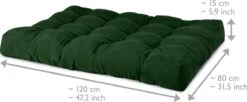 Beautissu Style – Palletkussen Set – 1x Zitkussen 120x80 Cm & 1x Rugkussen 120x40 Cm – Donker Groen -Tuin En Buiten 1200x494