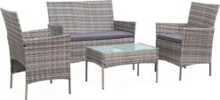 Alice's Garden Loungeset Moltès - 4 Plaatsen - Wicker - Kleine Set - Tinten Grijs/grijs -Tuin En Buiten 1200x548 1