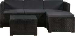 Polyrotan Loungeset Punta Cana L - Zwart -Tuin En Buiten 1200x589