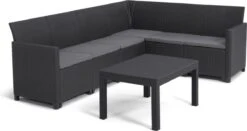 Keter Marie Hoek Loungeset Met Orlando Tafel - 6 Personen - Antraciet