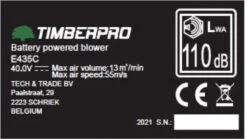 TIMBERPRO - Bladblazer Elektrisch 40V, ZEER Krachtig (incl. 4A Batterij En Incl. Lader) -Tuin En Buiten 1200x676 2