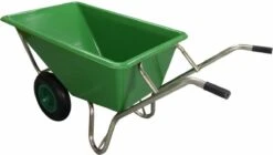 Kruiwagen Met Dubbel Luchtwiel Stal Eco Groen 160 Liter -Tuin En Buiten 1200x681 1