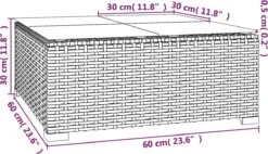 VidaLife Tuintafel 60x60x30 Cm Poly Rattan En Glas Zwart -Tuin En Buiten 1200x690