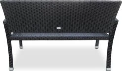 Casaria Polyrattan Tuinbank – 2 Zits UV-bestendig - Zwart -Tuin En Buiten 1200x700 1