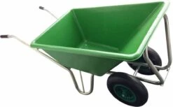 Kruiwagen Met Dubbel Luchtwiel Stal Eco Groen 160 Liter -Tuin En Buiten 1200x741