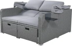 Polyrattan Patio Rieten Meubels Set Voor 2 Personen-Outdoor Rattan Sofa Set Met Intrekbare Luifel-lounge Bank-PE Rotan Loveseat Voor Achtertuin Veranda Tuin Zwembad Balkon-grijs -Tuin En Buiten 1200x761 2