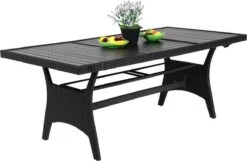 Casaria Polyrattan Tuintafel - WPC Tafelblad 190x90x74 Cm – Zwart -Tuin En Buiten 1200x783 5