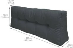 Beautissu Eco Elements Palletkussen – Rugkussen 120x40x15 Cm Voor Palletbank - Kussen Graphiet Grijs - Palletkussens In Matraskussen Kwaliteit -Tuin En Buiten 1200x790 1