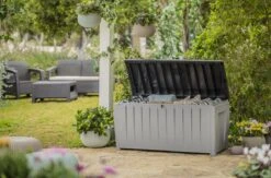 Keter Novel Opbergbox - 340L - 124x55x62.5cm - Grijs -Tuin En Buiten 1200x792