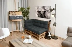 Beautissu Style – Palletkussen Set – 1x Zitkussen 120x80 Cm & 1x Rugkussen 120x40 Cm – Graphiet Grijs -Tuin En Buiten 1200x793 3