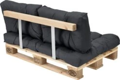 Merkloos En.casa Zitkussen Palletbank - 120 X 80 X 12 Cm - Donkergrijs -Tuin En Buiten 1200x796