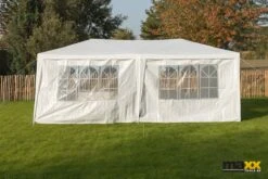 MaxxGarden Partytent - Paviljoen - 300 X 600 X 250 Cm - Met Zijwanden - Waterdicht Pro - 32mm Buizen – Wit -Tuin En Buiten 1200x800 59