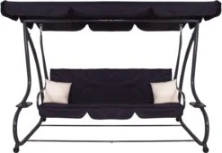 Springos Schommelbank | Linda-Schommel | 3-zits | Waterafstotend | Inclusief 2 Kussens | Verstelbare Luifel | 162 X 200 X 120 Cm | Zwart 22 Springos Schommelbank | Linda-Schommel | 3-zits | Waterafstotend | Inclusief 2 Kussens | Verstelbare Luifel | 162 X 200 X 120 Cm | Zwart -Tuin En Buiten 1200x824 4