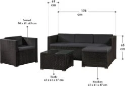 Polyrotan Loungeset Punta Cana L - Zwart -Tuin En Buiten 1200x828 1