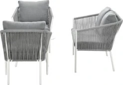 Garden Impressions Fleurie Loungeset 4-delig - Rope - Mat Wit/ Licht Grijs -Tuin En Buiten 1200x830