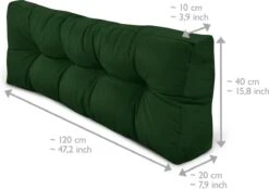 Beautissu Style – Palletkussen Set – 1x Zitkussen 120x80 Cm & 1x Rugkussen 120x40 Cm – Donker Groen -Tuin En Buiten 1200x847 2