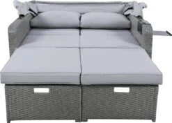 Polyrattan Patio Rieten Meubels Set Voor 2 Personen-Outdoor Rattan Sofa Set Met Intrekbare Luifel-lounge Bank-PE Rotan Loveseat Voor Achtertuin Veranda Tuin Zwembad Balkon-grijs -Tuin En Buiten 1200x867 4