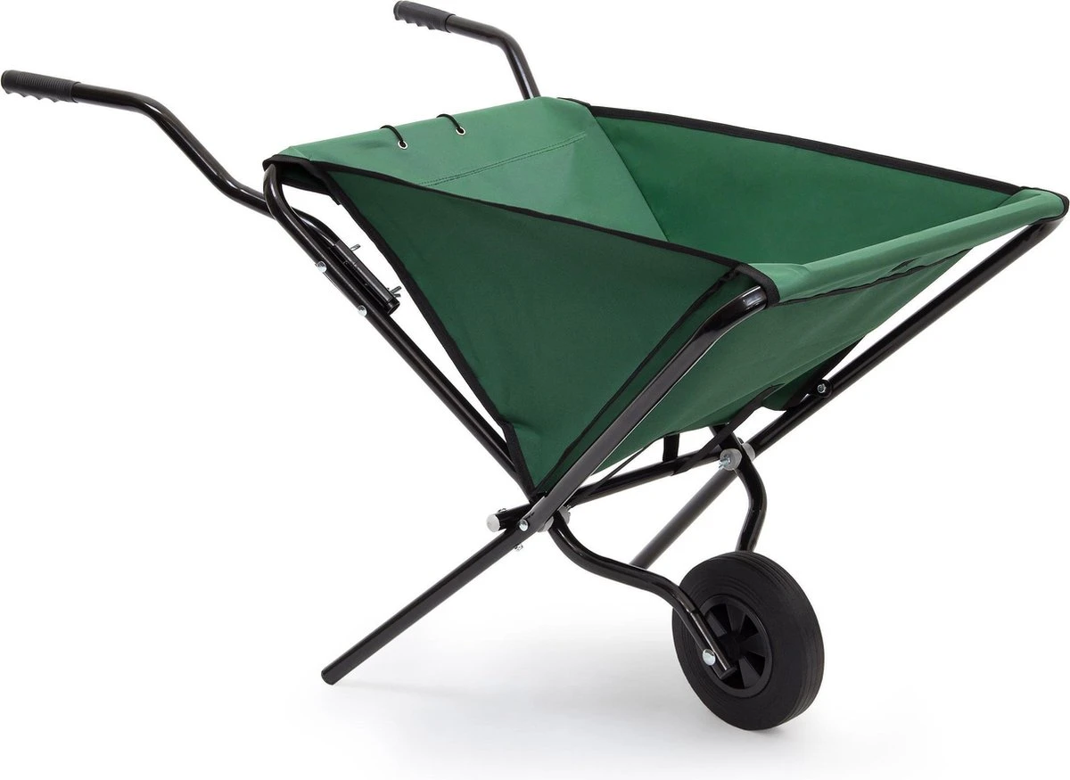 Relaxdays Kruiwagen Opvouwbaar - Inklapbare Tuinwagen - Vouwkruiwagen - Groen - 50 L 1 Relaxdays Kruiwagen Opvouwbaar - Inklapbare Tuinwagen - Vouwkruiwagen - Groen - 50 L